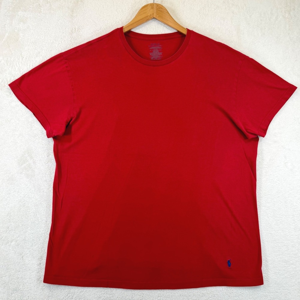 Polo Ralph Lauren T-Shirt Men's XL Red Blue Pony Classic Fit Cotton Crewneck
